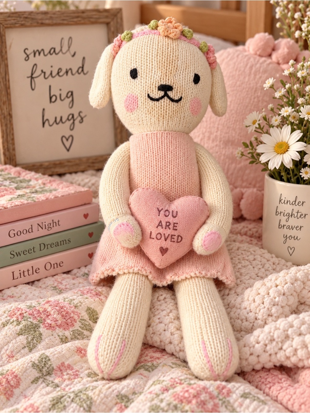 Cuddle + Kind Charlotte the Dog Hand-Knit Doll - Little 13” EUC